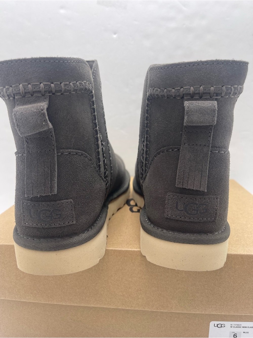 UGG Women’s Classic Mini Elaria Boots W1178831 MLSS Suede Sheepskin Booties - Picture 14 of 16